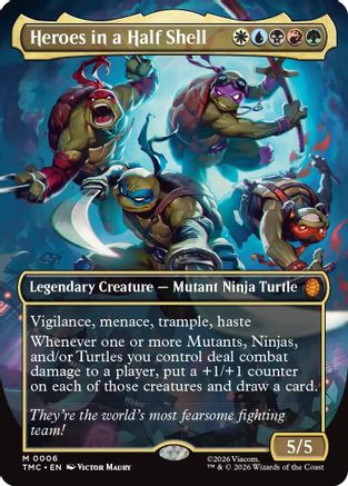Heroes in a Half Shell (Borderless) (006) Foil - Commander: Teenage Mutant Ninja Turtles