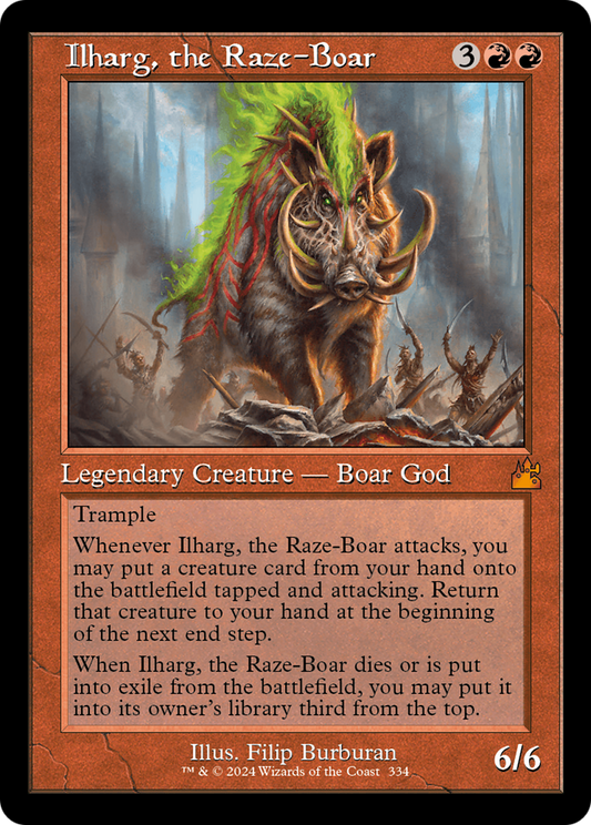 Ilharg, the Raze-Boar (Retro Frame) [Ravnica Remastered] Foil