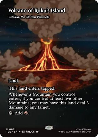 Volcano of Roku's Island – Valakut, the Molten Pinnacle (Borderless) (061) Foil - Avatar: The Last Airbender: Eternal-Legal