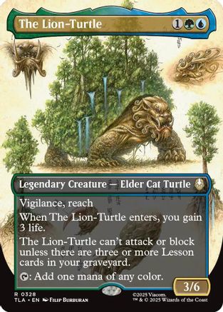 The Lion-Turtle (Borderless) (328) Foil - Avatar: The Last Airbender