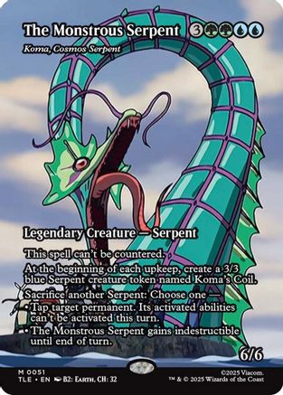 The Monstrous Serpent – Koma, Cosmos Serpent (Borderless) (051) Foil - Avatar: The Last Airbender: Eternal-Legal