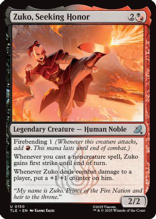 Zuko, Seeking Honor (150) Foil - Avatar: The Last Airbender: Eternal-Legal