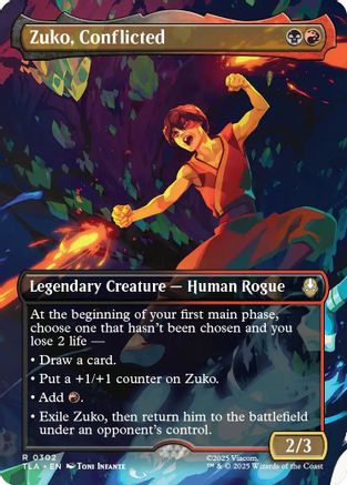 Zuko, Conflicted (Borderless) (302) Foil - Avatar: The Last Airbender