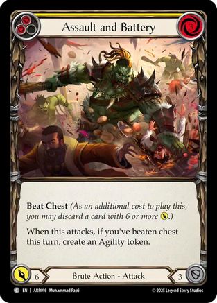 Assault and Battery (Yellow) (ARR016)  - Armory Deck: Rhinar