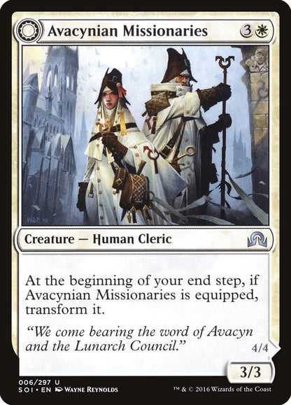 Avacynian Missionaries // Lunarch Inquisitors [Shadows over Innistrad] Foil