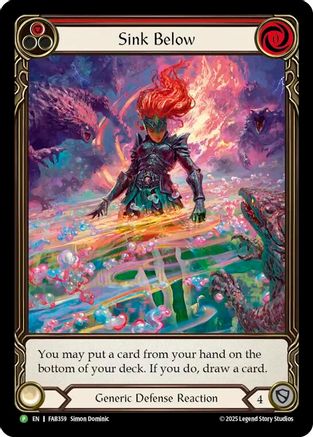 Sink Below (Red) (Extended Art) (FAB359) Rainbow Foil - Flesh and Blood: Promo Cards