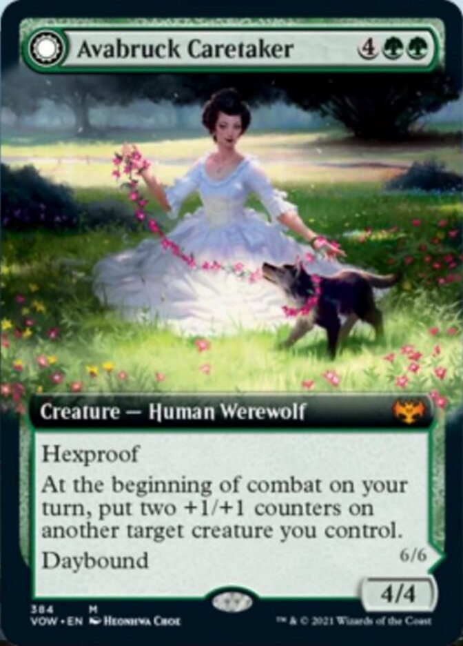 Avabruck Caretaker // Hollowhenge Huntmaster (Extended Art) [Innistrad: Crimson Vow] Foil