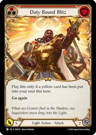 Duty Bound Blitz (Red) (PEN183) Rainbow Foil - Compendium of Rathe