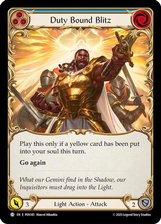 Duty Bound Blitz (Blue) (PEN185) Rainbow Foil - Compendium of Rathe