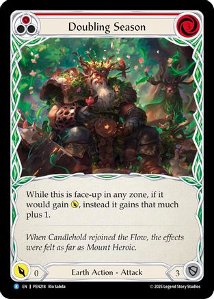 Doubling Season (Red) (PEN218) Rainbow Foil - Compendium of Rathe