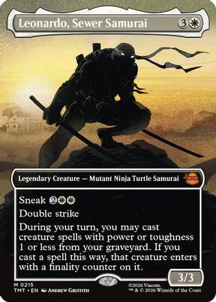Leonardo, Sewer Samurai (Borderless) (215) Foil - Teenage Mutant Ninja Turtles
