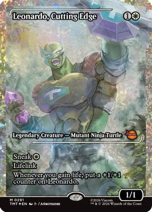Leonardo, Cutting Edge (Showcase) (Fracture Foil) (291) Foil - Teenage Mutant Ninja Turtles