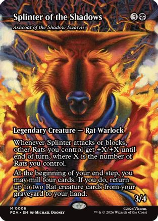 Splinter of the Shadows – Ashcoat of the Shadow Swarm (Borderless) (006) Foil - Teenage Mutant Ninja Turtles Eternal-Legal