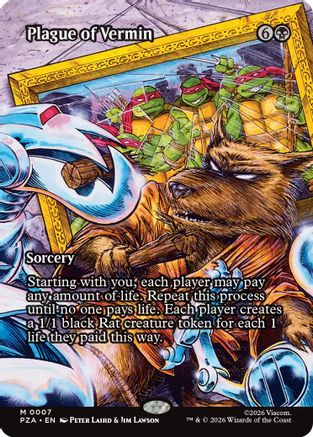 Plague of Vermin (Borderless) (007) Foil - Teenage Mutant Ninja Turtles Eternal-Legal