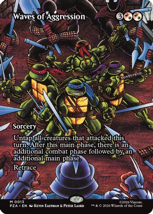 Waves of Aggression (Borderless) (013) Foil - Teenage Mutant Ninja Turtles Eternal-Legal