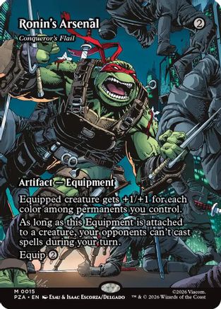 Ronin's Arsenal – Conqueror's Flail (Borderless) (015) Foil - Teenage Mutant Ninja Turtles Eternal-Legal