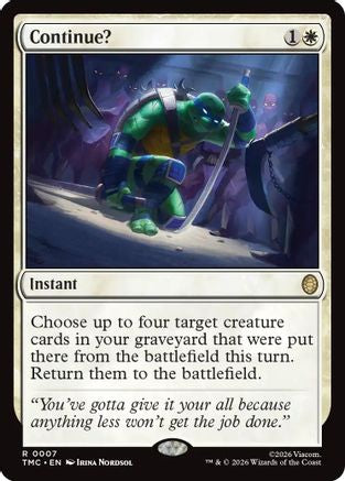 Continue? (007) - Commander: Teenage Mutant Ninja Turtles