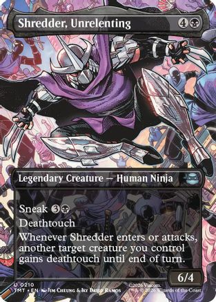 Shredder, Unrelenting (Borderless) (210) Foil - Teenage Mutant Ninja Turtles