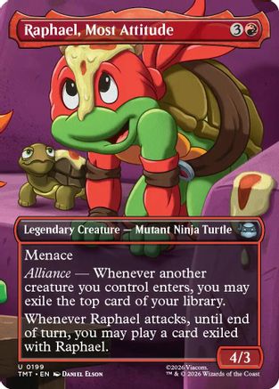 Raphael, Most Attitude (Borderless) (199) Foil - Teenage Mutant Ninja Turtles