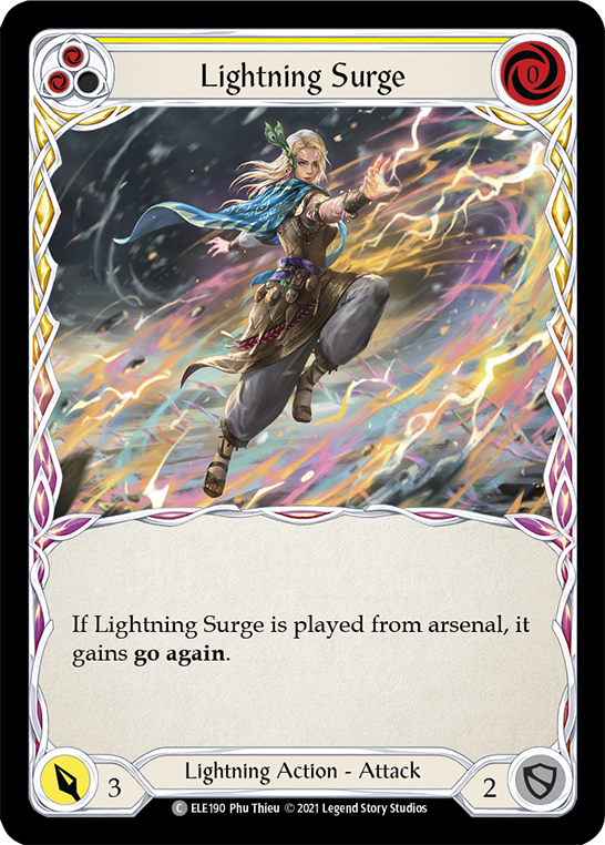 Lightning Surge (Yellow) [ELE190] (Tales of Aria)  1st Edition Rainbow Foil | Silver Goblin