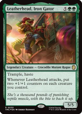 Leatherhead, Iron Gator (Surge Foil) (030) Foil - Commander: Teenage Mutant Ninja Turtles