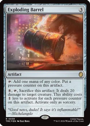 Exploding Barrel (Surge Foil) (039) Foil - Commander: Teenage Mutant Ninja Turtles