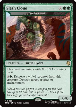 Slash Clone – Steelbane Hydra (Surge Foil) (052) Foil - Commander: Teenage Mutant Ninja Turtles