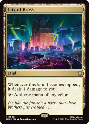 City of Brass (Surge Foil) (062) Foil - Commander: Teenage Mutant Ninja Turtles