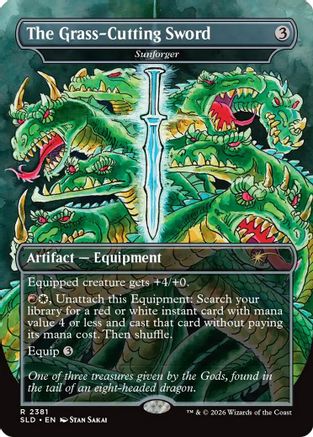 The Grass-Cutting Sword – Sunforger (2381) - Secret Lair Drop Series