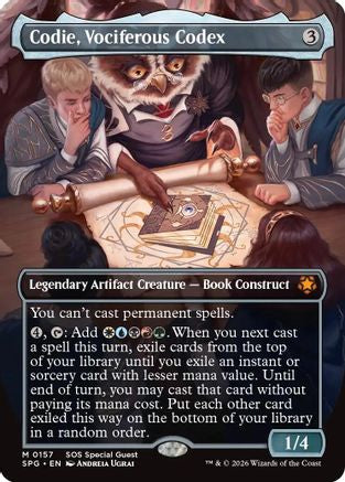 Codie, Vociferous Codex (Borderless) (157) Foil - Special Guests