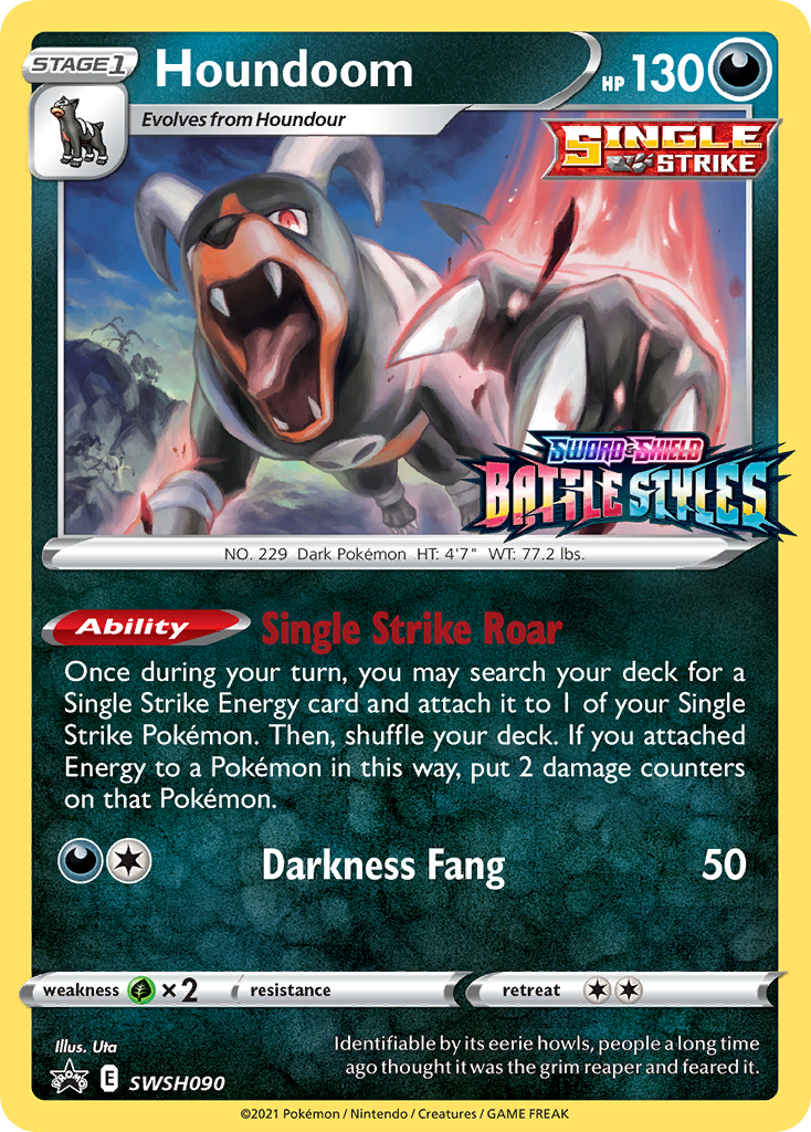 Houndoom (SWSH090) (Prerelease Promo) [Sword & Shield: Black Star Promos] | Silver Goblin