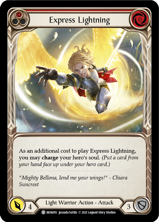 Express Lightning (Red) [MON051-RF] (Monarch)  1st Edition Rainbow Foil | Silver Goblin