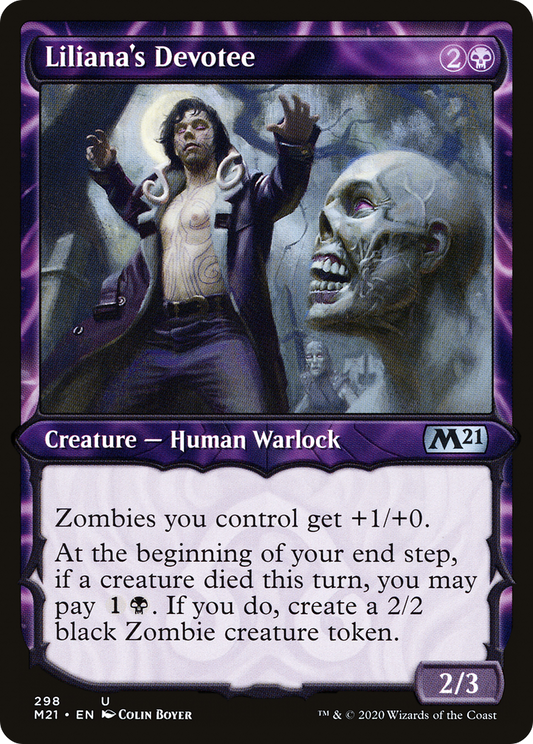 Liliana's Devotee (Showcase) [Core Set 2021] Foil