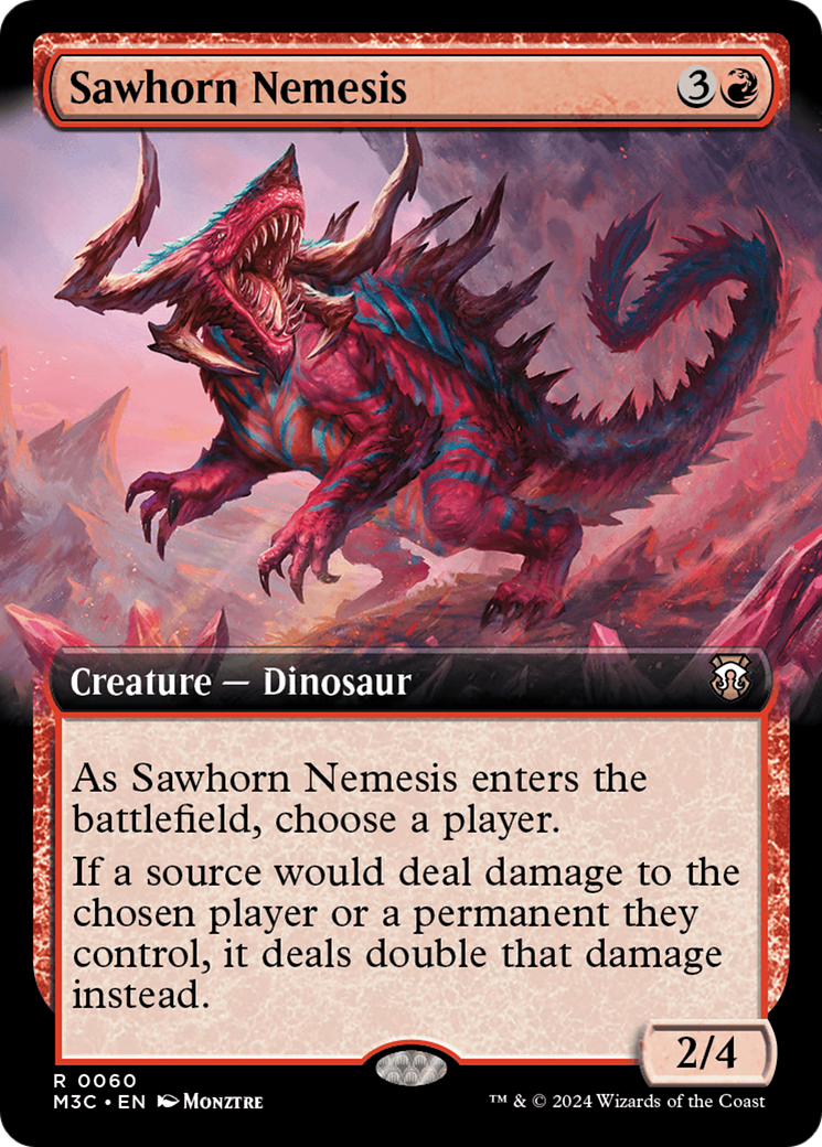 Sawhorn Nemesis (Extended Art) (Ripple Foil) [Modern Horizons 3 Commander] | Silver Goblin