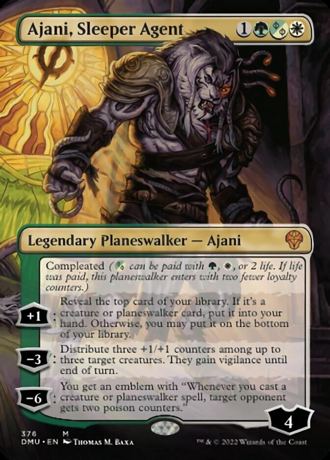 Ajani, Sleeper Agent (Borderless) (376) [Dominaria United] | Silver Goblin