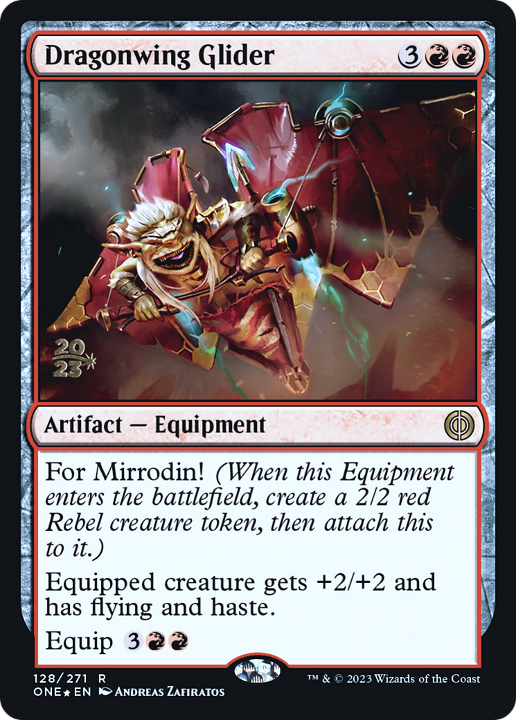 Dragonwing Glider [Phyrexia: All Will Be One Prerelease Promos] | Silver Goblin