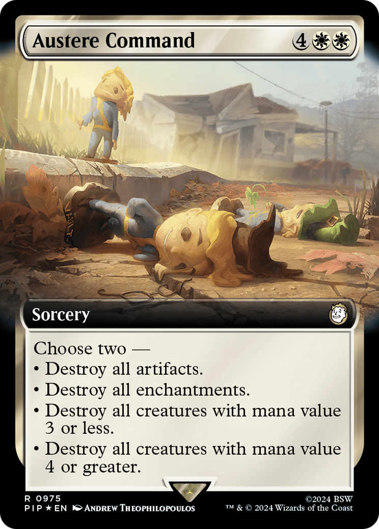 Austere Command (Extended Art) (Surge Foil) [Fallout] | Silver Goblin