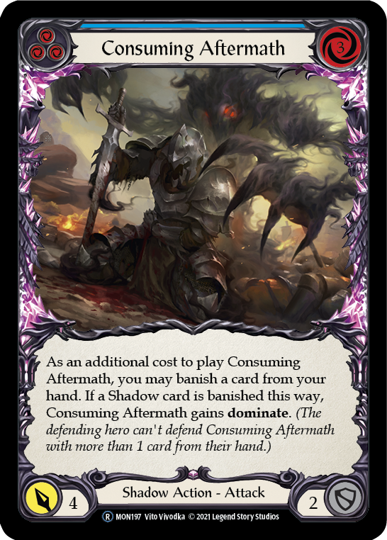 Consuming Aftermath (Blue) [U-MON197-RF] (Monarch Unlimited)  Unlimited Rainbow Foil | Silver Goblin