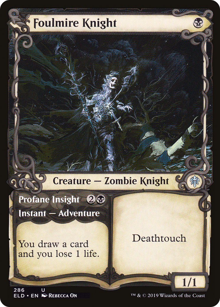 Foulmire Knight // Profane Insight (Showcase) [Throne of Eldraine] Foil