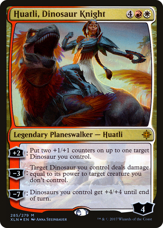 Huatli, Dinosaur Knight [Ixalan] Foil