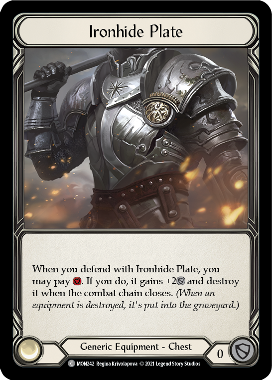 Ironhide Plate [MON242-CF] (Monarch)  1st Edition Cold Foil | Silver Goblin