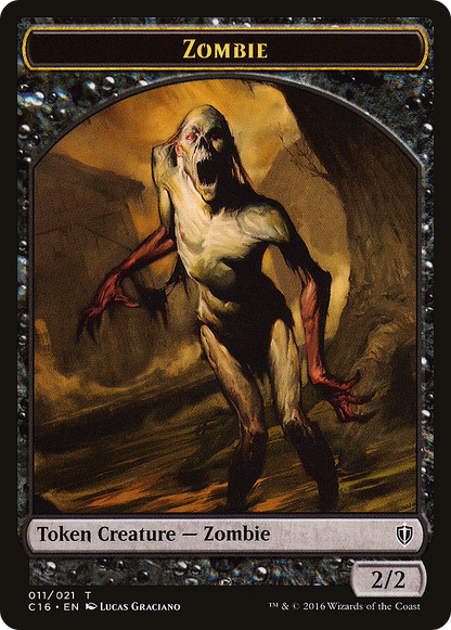Zombie // Worm Double-Sided Token [Commander 2016 Tokens]