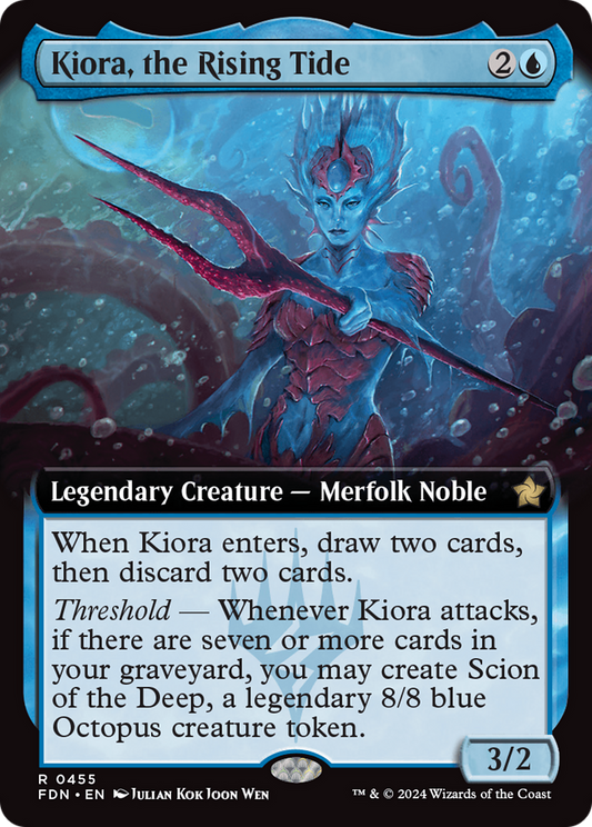Kiora, the Rising Tide (Extended Art) [Foundations] Foil