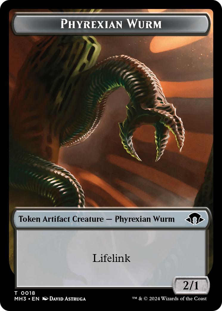 Servo // Phyrexian Wurm (0018) Double-Sided Token [Modern Horizons 3 Tokens] | Silver Goblin