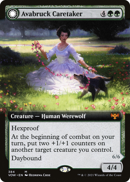 Avabruck Caretaker // Hollowhenge Huntmaster (Extended Art) [Innistrad: Crimson Vow] Foil