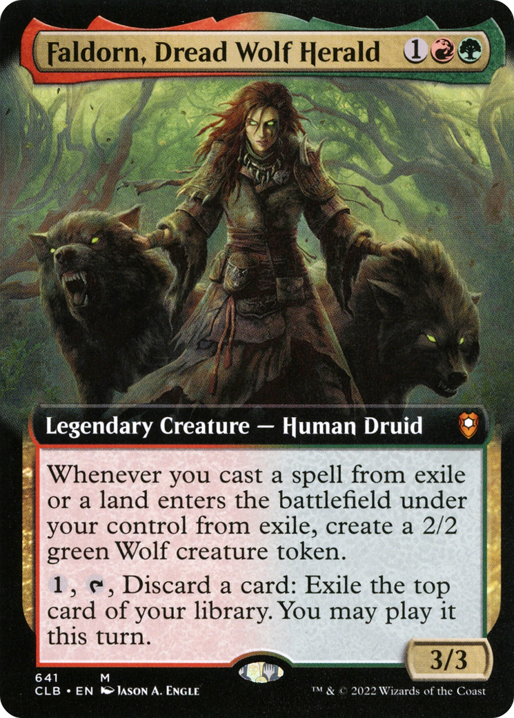 Faldorn, Dread Wolf Herald (Extended Art) [Commander Legends: Battle for Baldur's Gate] Foil