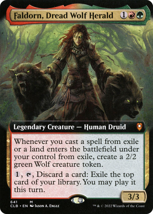 Faldorn, Dread Wolf Herald (Extended Art) [Commander Legends: Battle for Baldur's Gate] Foil