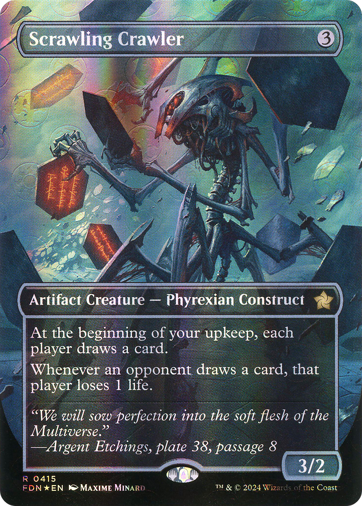 Scrawling Crawler (Borderless) (Mana Foil) [Foundations]