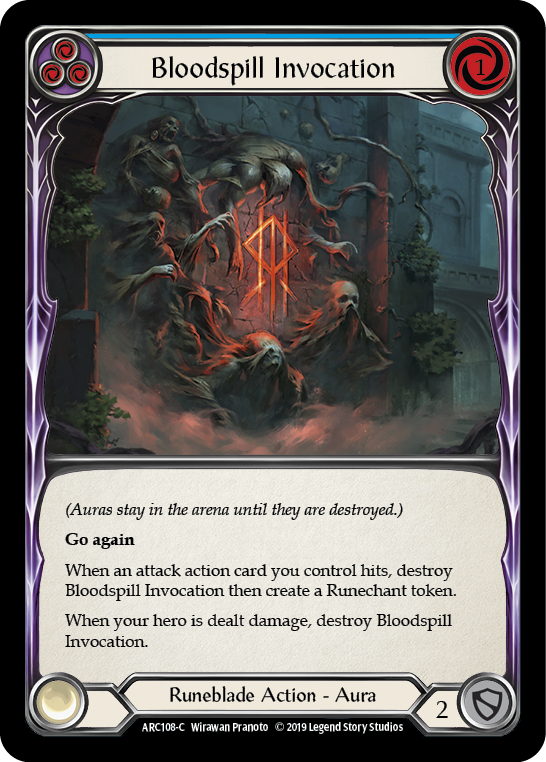 Bloodspill Invocation (Blue) 1st Edition Rainbow Foil (ARC108) - Arcane Rising | Silver Goblin