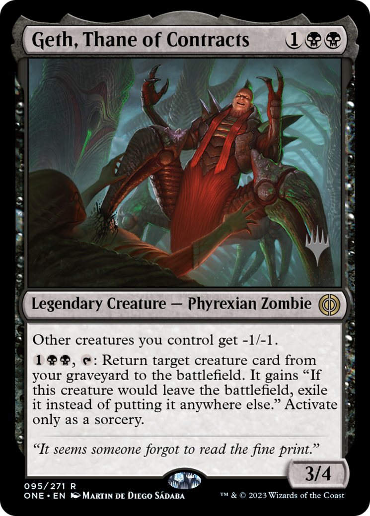 Geth, Thane of Contracts (Promo Pack) [Phyrexia: All Will Be One Promos] Foil